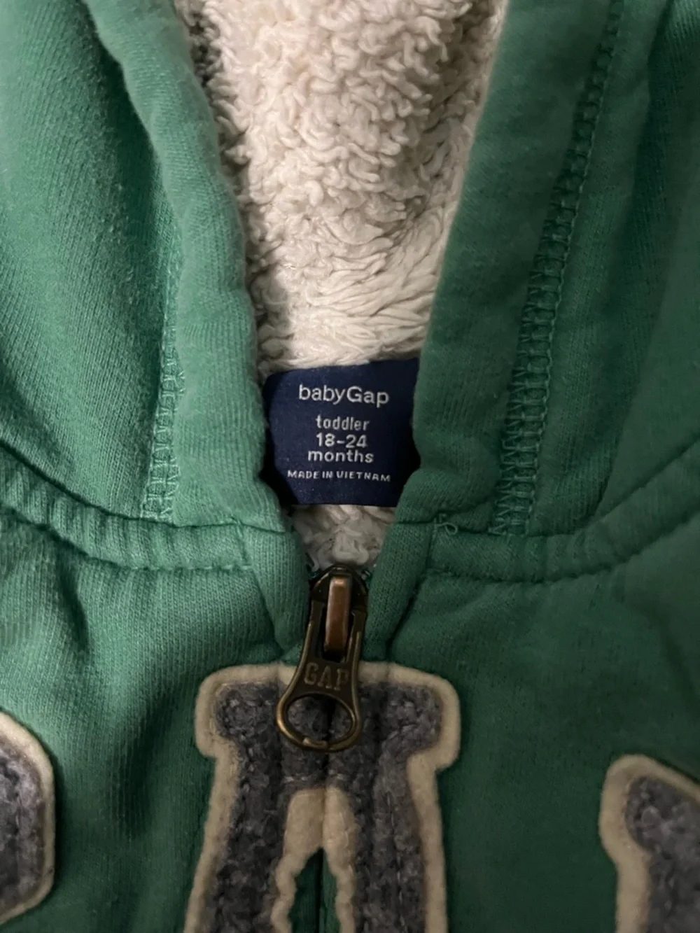 GAP Toddler Emerald Green Sherpa-Lined Zip Hoodie